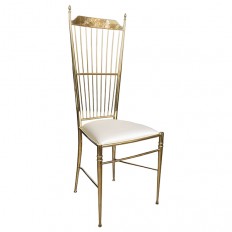 Pair of brass Hollywood regency style side chairs